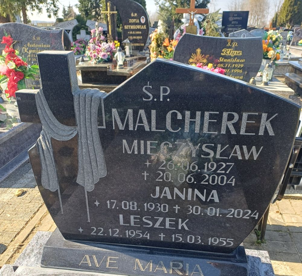 Janina Malcherek 1930 Wąsosz - Grobonet - Wyszukiwarka osób pochowanych