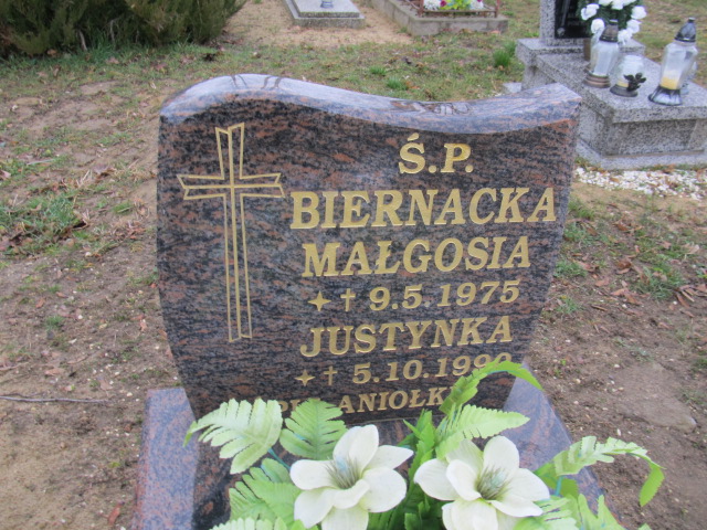 Justyna Biernacka 1990 Wąsosz - Grobonet - Wyszukiwarka osób pochowanych